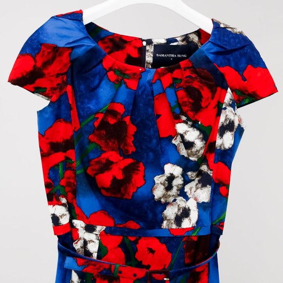 Samantha Sung Tailored Floral Sheath Dress - Picture 3 of 12